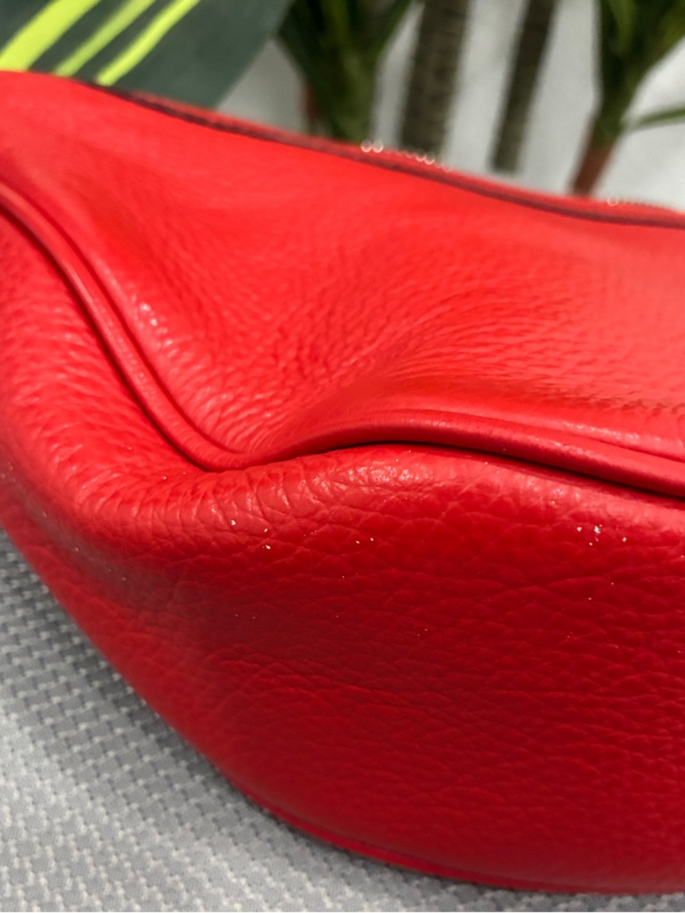Coach Pebbled Leather Red Hobo Bag with Detachable Strap - Picture 13 of 14